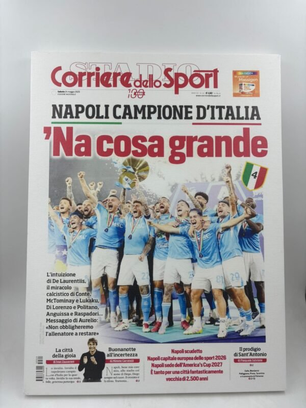 QUADRO PRIMA PAGINA CORRIERE SCUDETTO NAPOLI